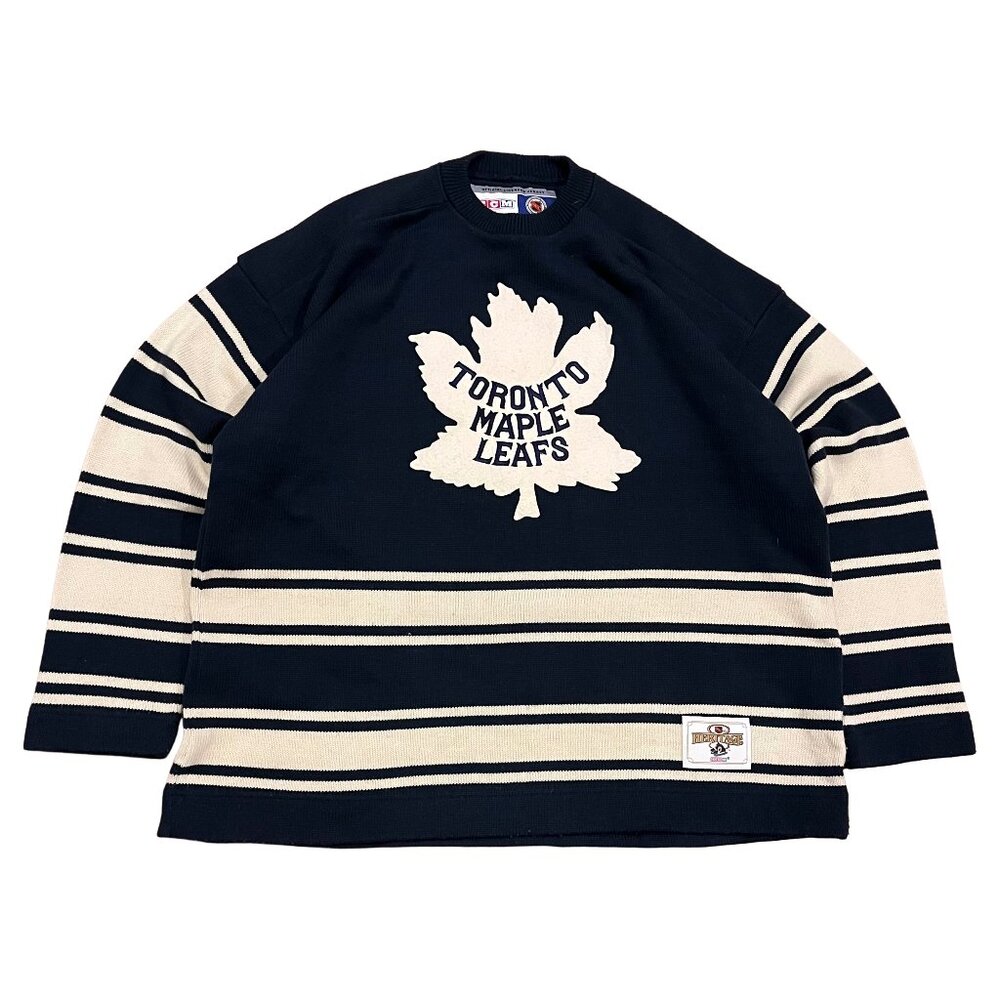 Vintage Toronto Maple Leafs Heritage CCM Striped Blue Sweater XXL Knit Sweater